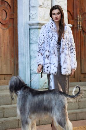 Stand Collar Lynx Fur Coat