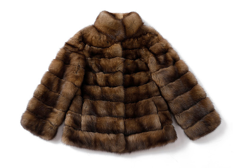 Stand Collar Sable Fur Coat 0278-1
