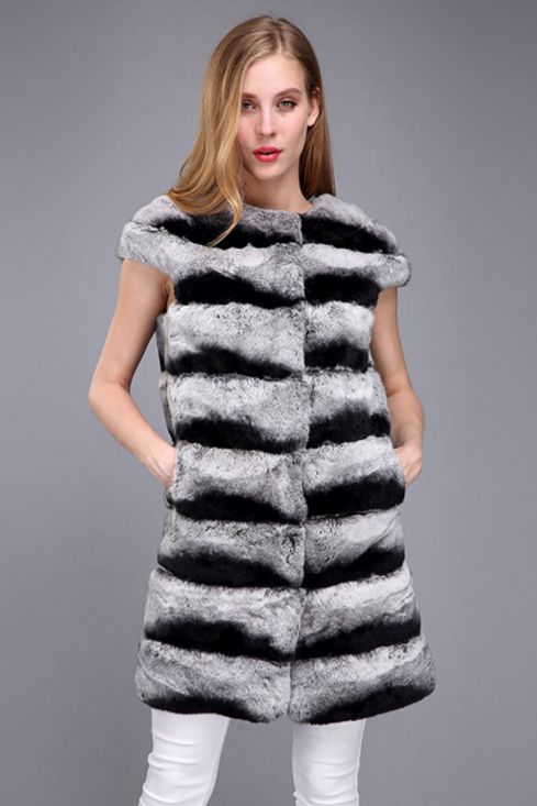 Black Rex Rabbit Fur Vest
