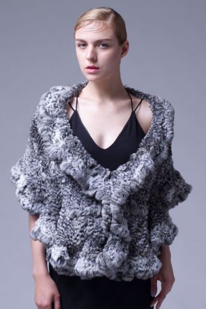Knitted Chinchilla Fur Cape