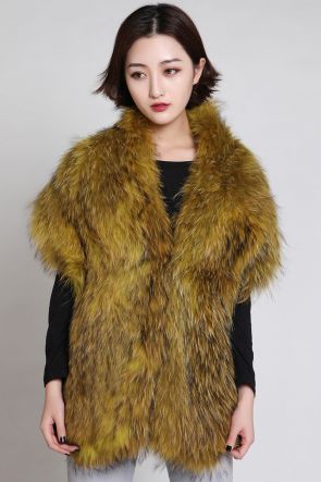 Knitted Raccoon Fur Stole