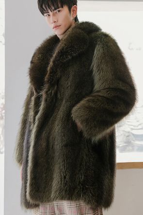 Men's Raccoon Fur Coat