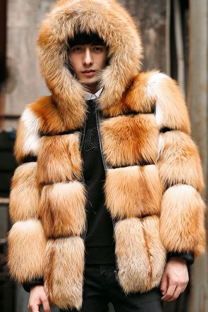 Men's Red Fox Fur Jacket