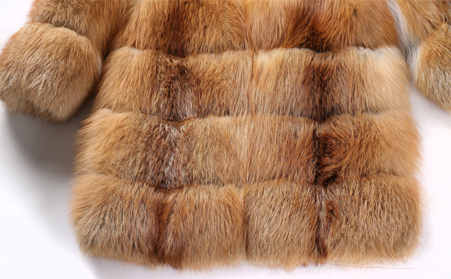 Red Fox Fur Coat in Natural Golden 0026-12