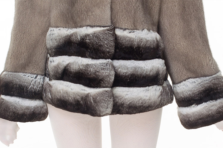 Mink Fur Jacket with Chinchilla Fur Trim 0115-13