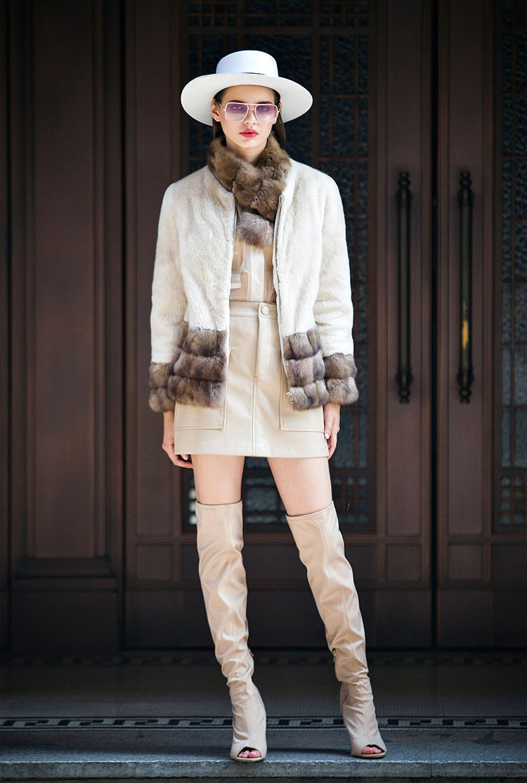 Mink Fur Jacket with Sable Fur Trim 0116-1