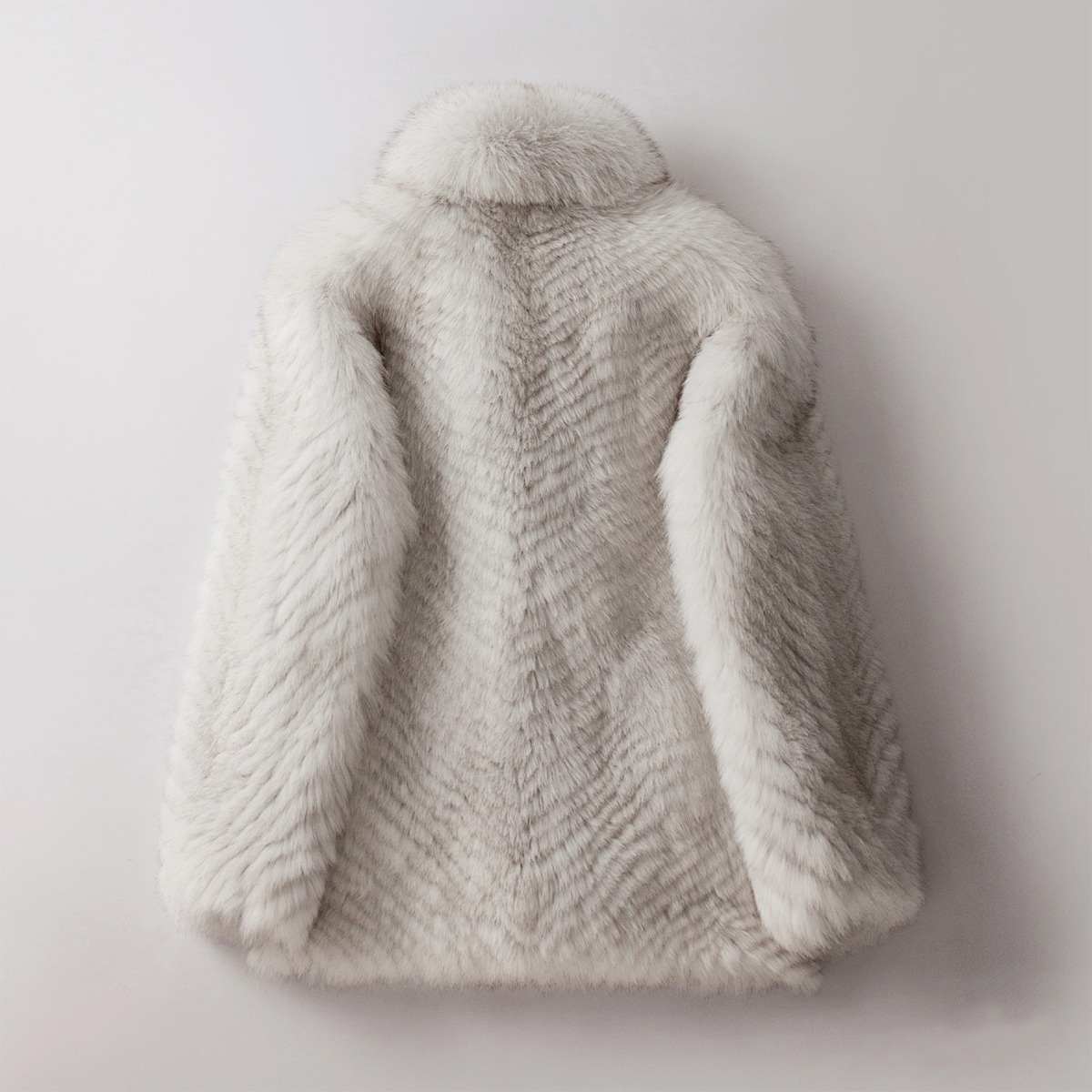 Men's White Fox Fur Coat 0244-3