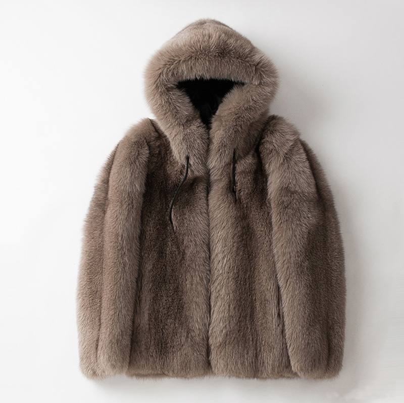 Men's Hooded Fox Fur Coat 0247-4