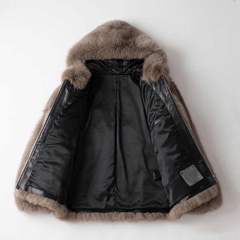 Men's Hooded Fox Fur Coat 0247-5