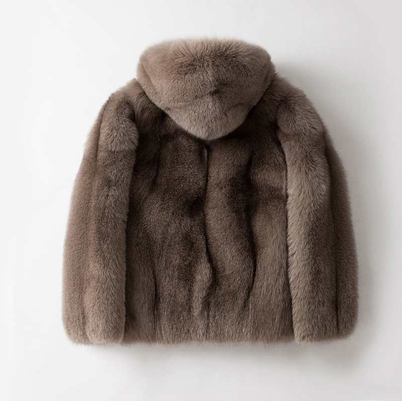 Men's Hooded Fox Fur Coat 0247-6