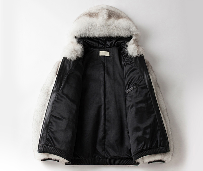 Men's Hooded Fox Fur Coat 0247-2