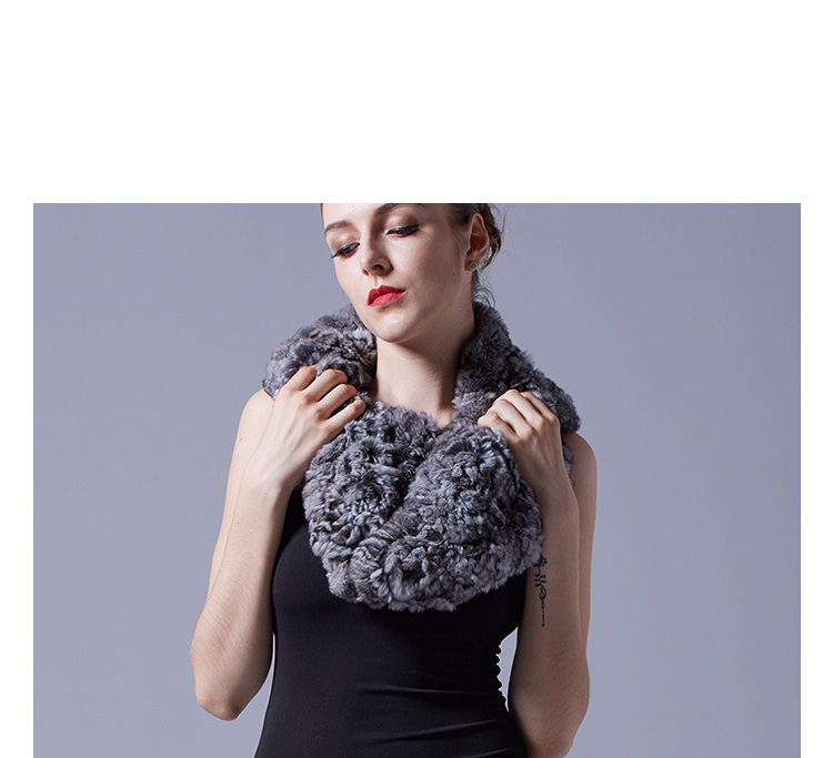 Chinchilla Fur Knitted Capelet 044 Details 1