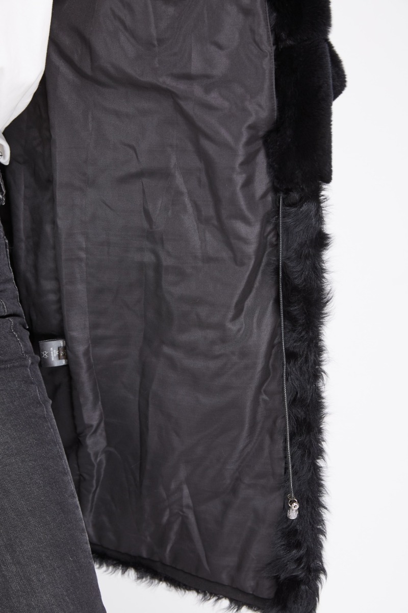 Rex Rabbit Fur Coat with Lamb Fur Half Bottom 226 Details 6