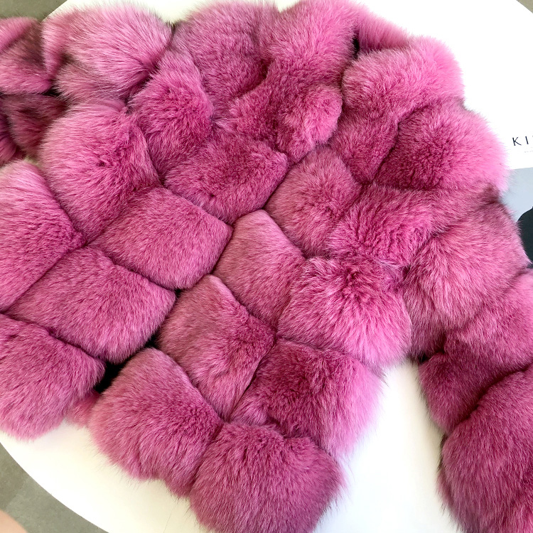 Pink Fox Fur Coat 278-1