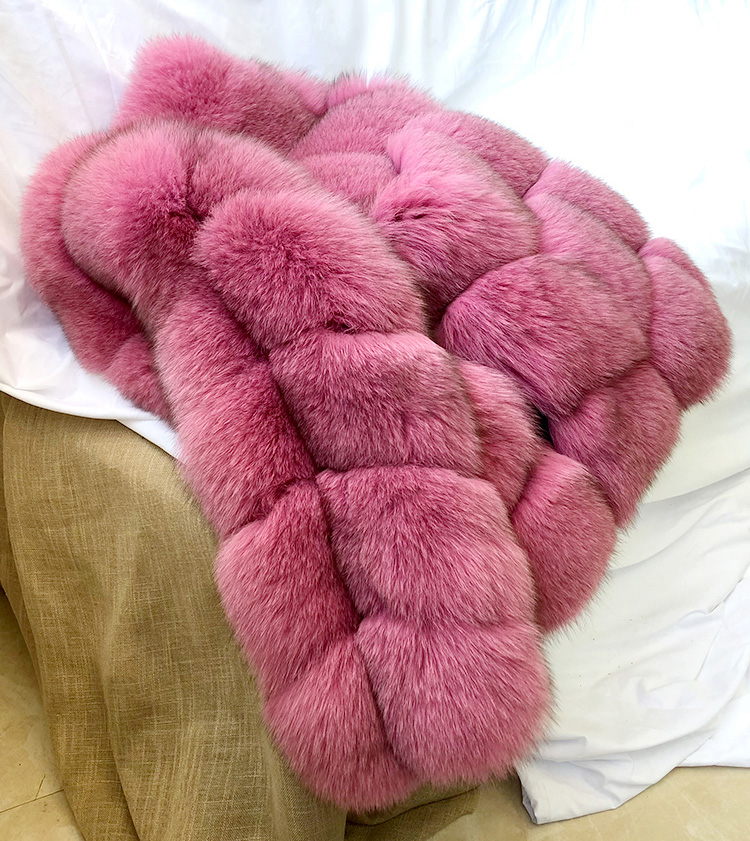 Pink Fox Fur Coat 278-2