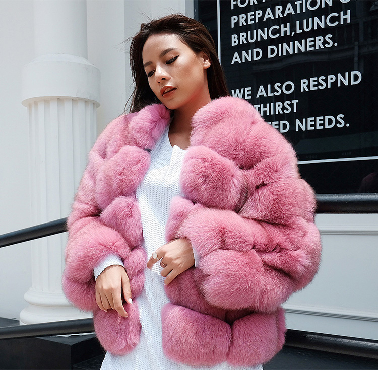 Pink Fox Fur Coat 278-6