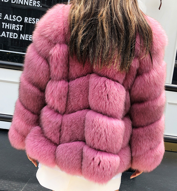 Pink Fox Fur Coat 278-7