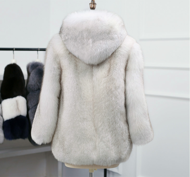 Hooded Fox Fur Coat 329-7