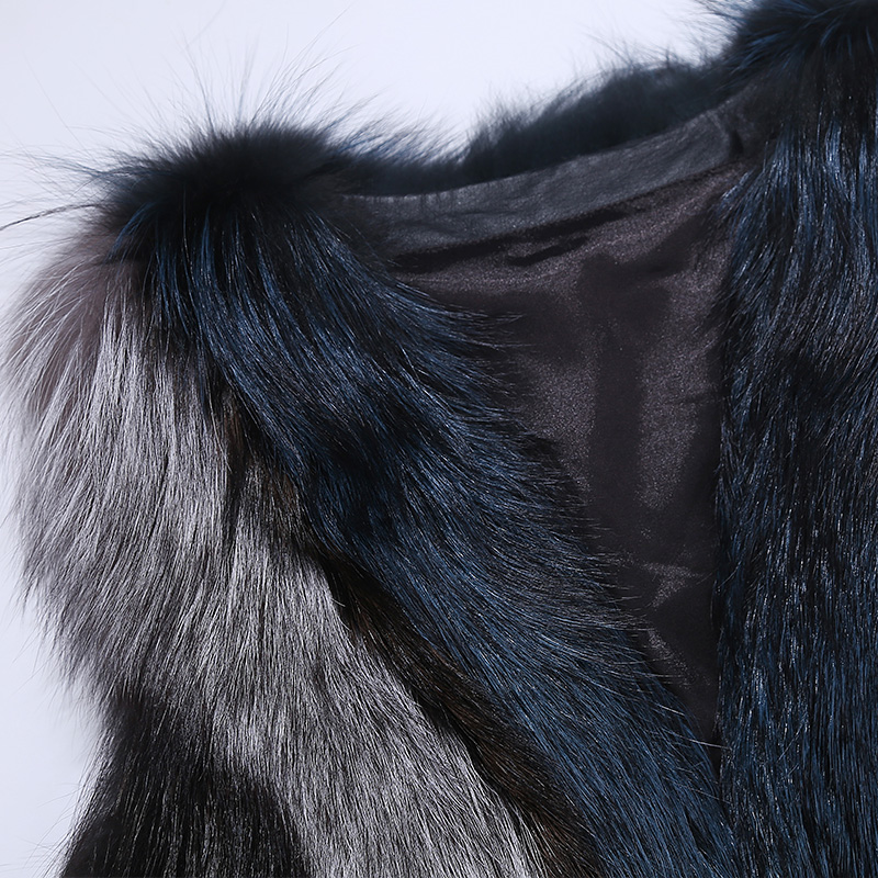 Multicolored Silver Fox Fur Vest 333-8