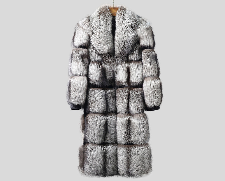 Men's Silver Fox Fur Coat 350-1