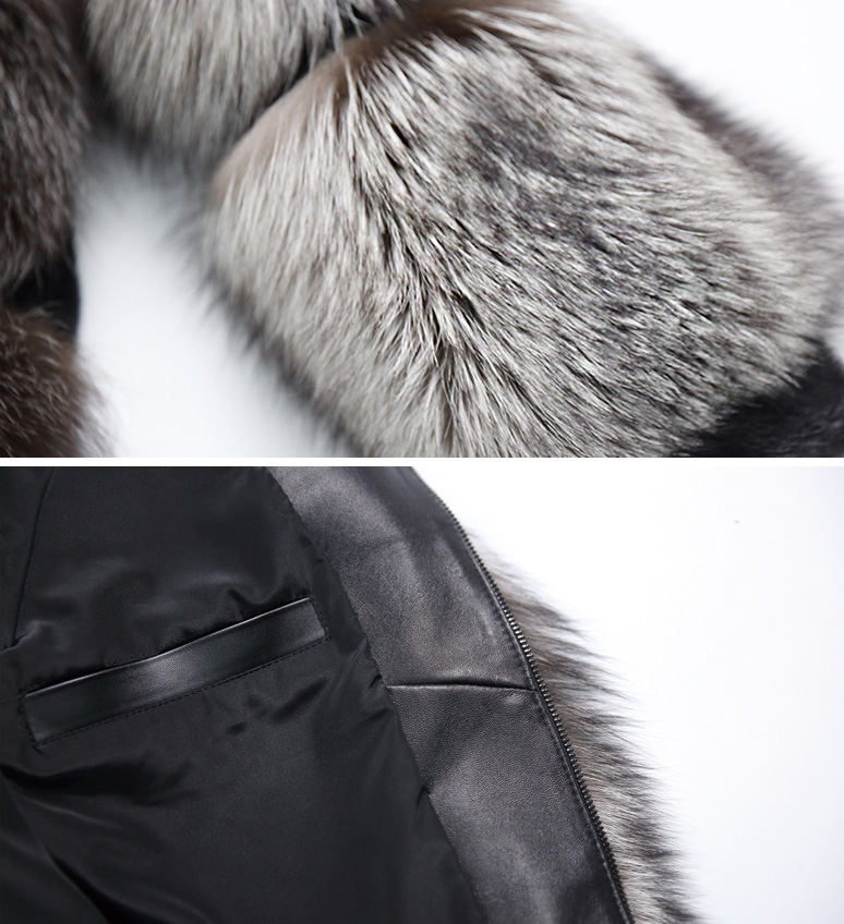 Men's Silver Fox Fur Coat 350-4