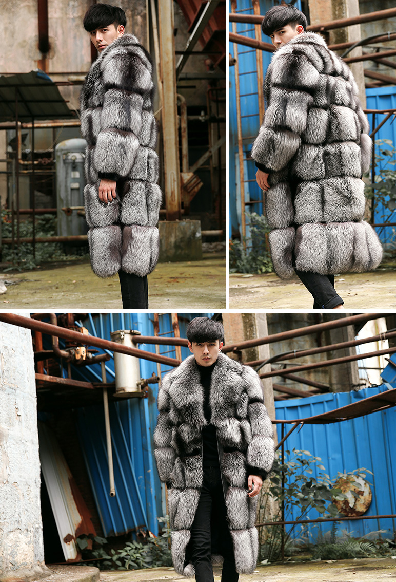 Men's Silver Fox Fur Coat 350-6