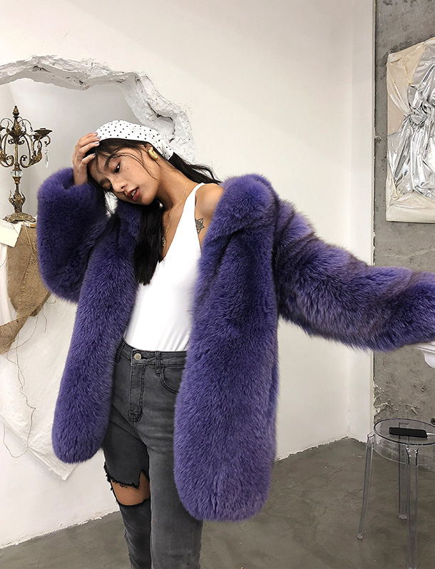Purple Fox Fur Jacket 354-10