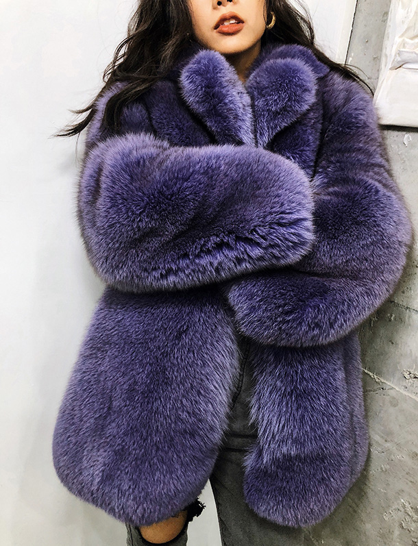 Purple Fox Fur Jacket 354-5