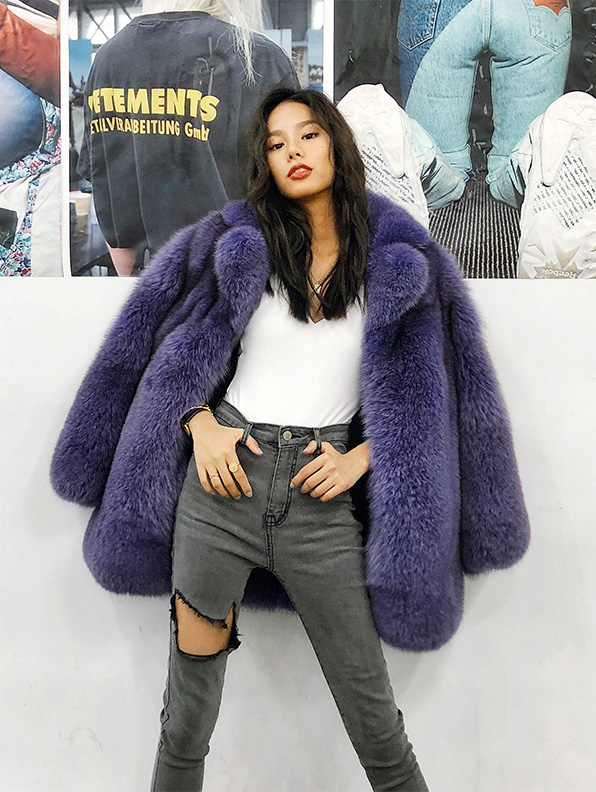 Purple Fox Fur Jacket 354-6