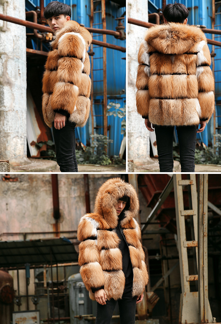 Men's Red Fox Fur Jacket 357-3