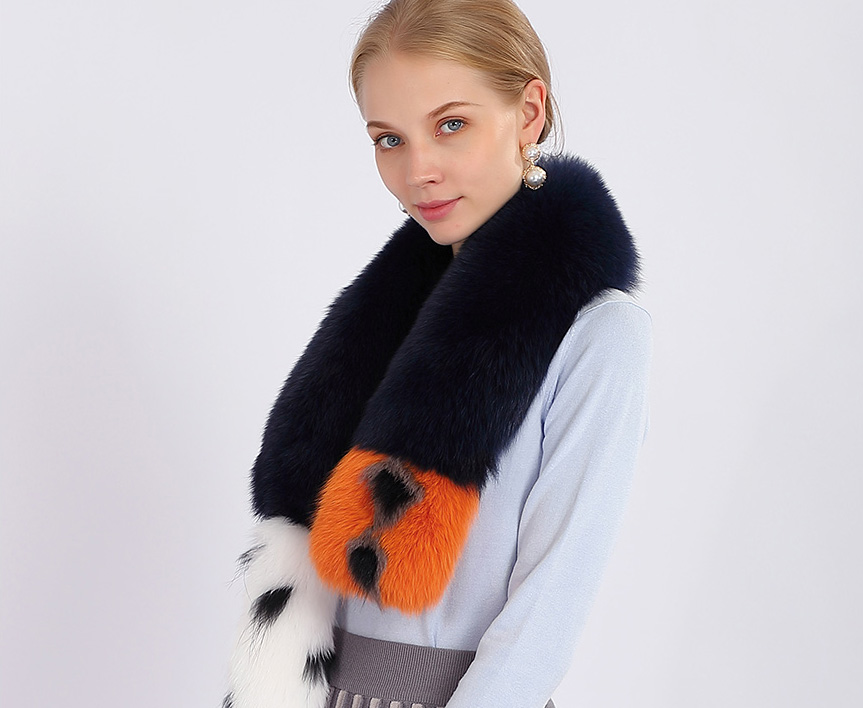 Tailed Fox Fur Scarf 367-3