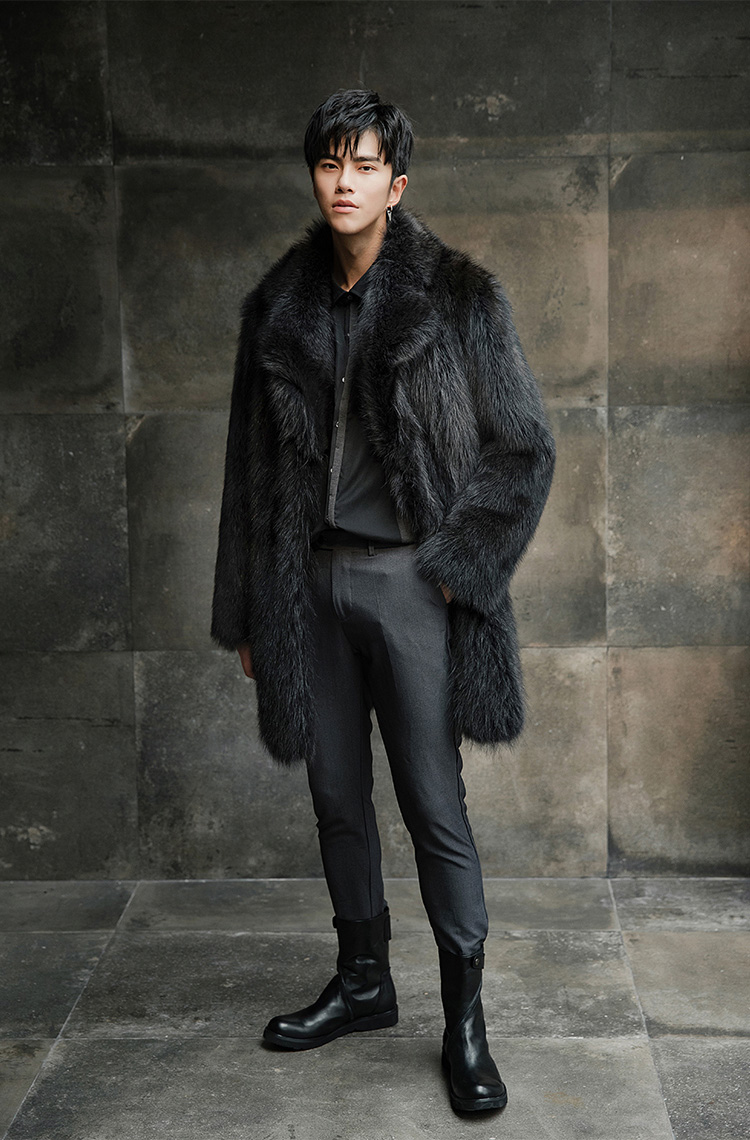 Men's Raccoon Fur Coat 384-10