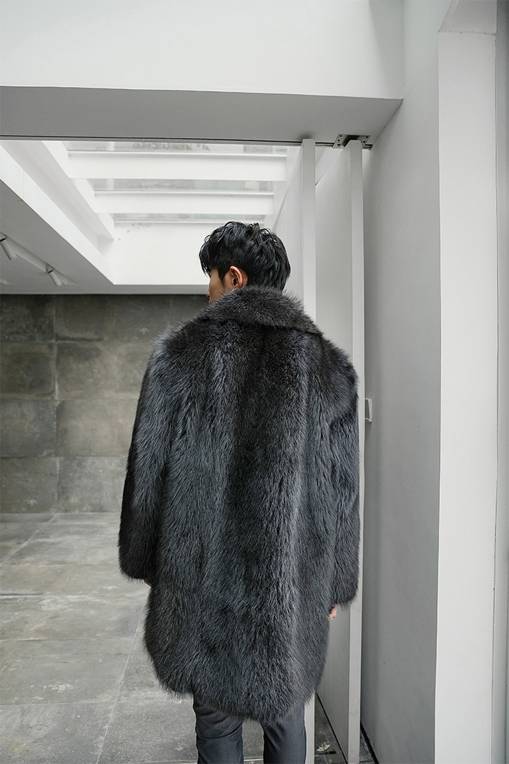 Men's Raccoon Fur Coat 384-11