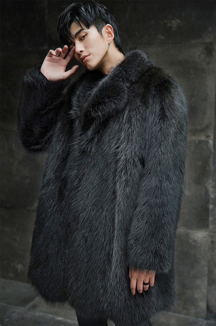 Men's Raccoon Fur Coat 384-8