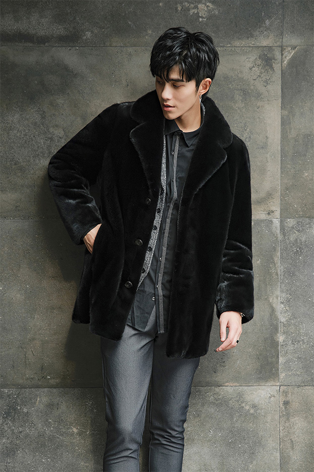 Men's Mink Fur Coat 394-7