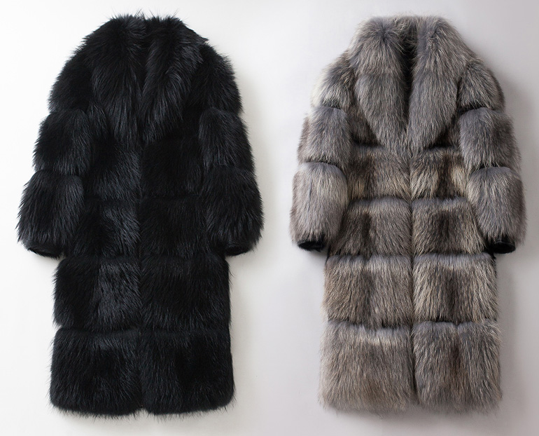 Men's Raccoon Fur Long Coat 399-1