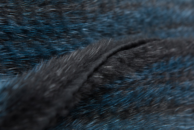 Long Mink Fur Knitted Shawl 842 Details 1