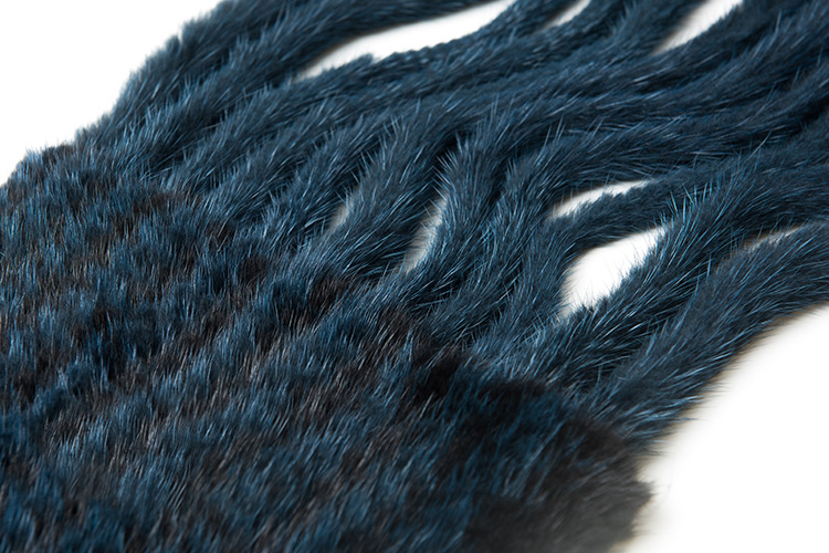 Long Mink Fur Knitted Shawl 842 Details 3