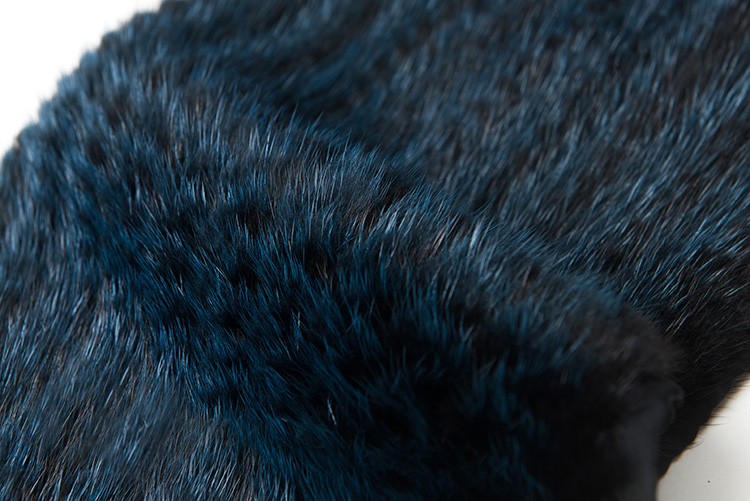 Long Mink Fur Knitted Shawl 842 Details 5