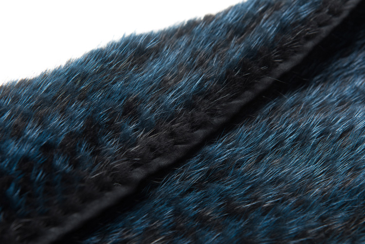Long Mink Fur Knitted Shawl 842 Details 6