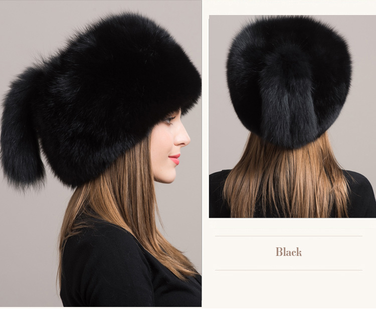 Fox Fur Hat 854 Black 3