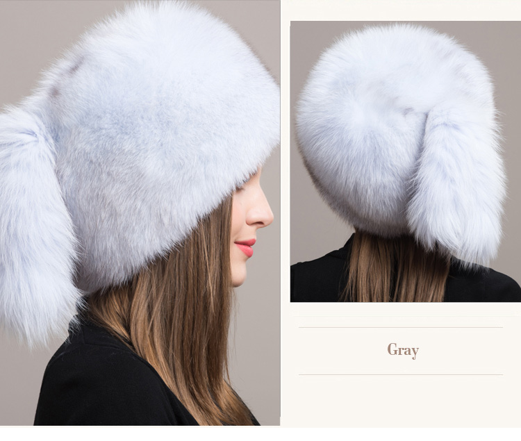 Fox Fur Hat 854 Gray 3