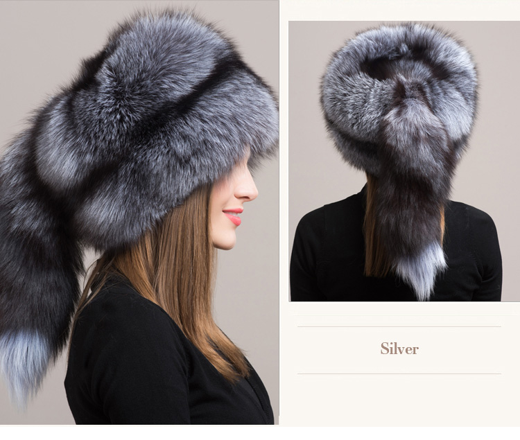 Fox Fur Hat 854 Silver 4