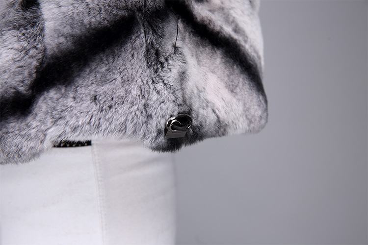 Rex Rabbit Fur Jacket with Chinchilla Look 950 Details 11
