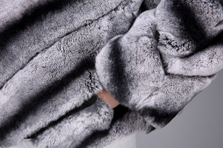 Rex Rabbit Fur Jacket with Chinchilla Look 950 Details 9