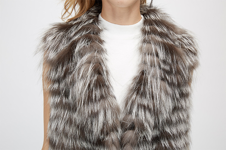 Silver Fox Fur Vest 968 Details 9